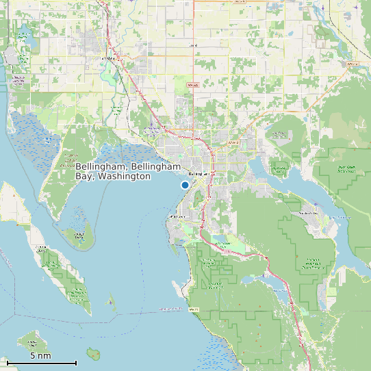Map of Bellingham, Bellingham Bay, Washington Tide Prediction Station