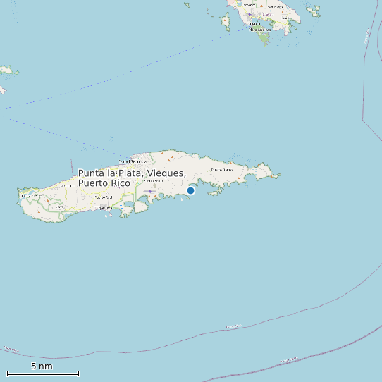 Map of Punta la Plata, Vieques, Puerto Rico Tide Prediction Station