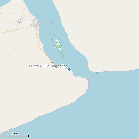 Map of Punta Quilla, Argentina Tide Prediction Station