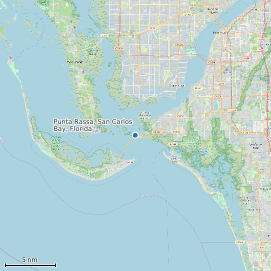 Map of Punta Rassa, San Carlos Bay, Florida Tide Prediction Station