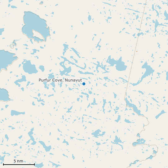 Map of Purfur Cove, Nunavut Tide Prediction Station