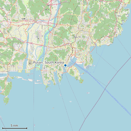 Map of Pusan, South Korea Tide Prediction Station