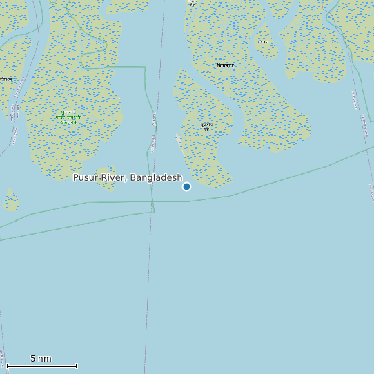 Map of Pusur River, Bangladesh Tide Prediction Station