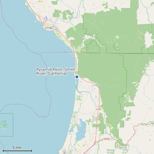Map of Pyramid Point, Smith River, California Tide Prediction Station