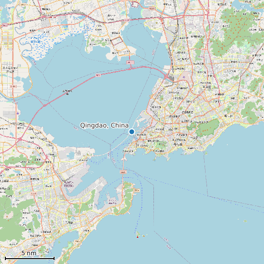 Map of Qingdao, China Tide Prediction Station