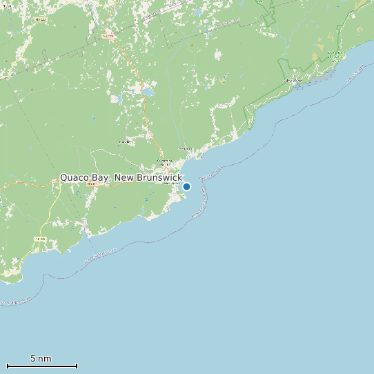 Map of Quaco Bay, New Brunswick Tide Prediction Station
