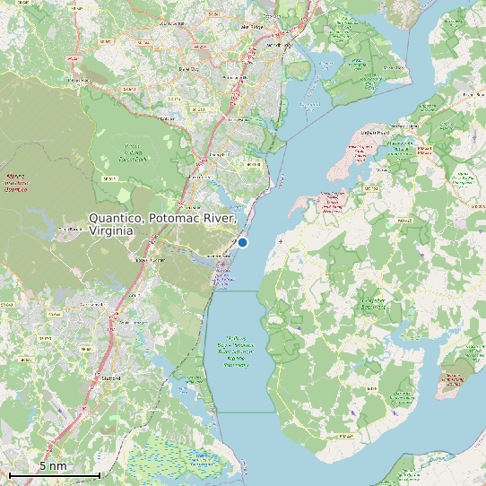 Map of Quantico, Potomac River, Virginia Tide Prediction Station