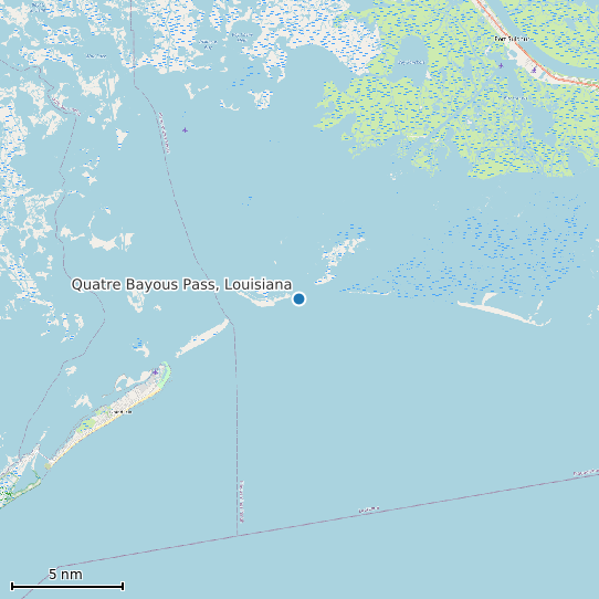 Map of Quatre Bayous Pass, Louisiana Tide Prediction Station