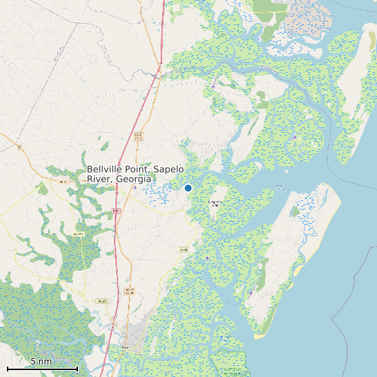 Map of Bellville Point, Sapelo River, Georgia Tide Prediction Station