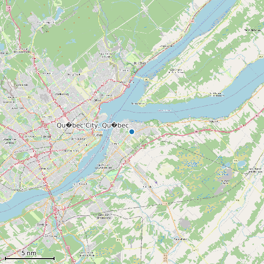 Map of Qu�bec City, Qu�bec Tide Prediction Station