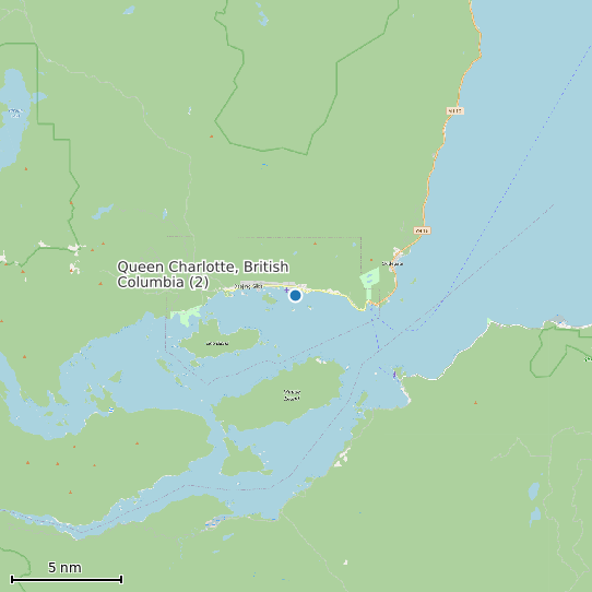 Map of Queen Charlotte, British Columbia (2) Tide Prediction Station