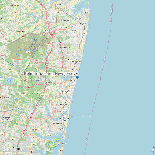 Map of Belmar (ocean), New Jersey Tide Prediction Station