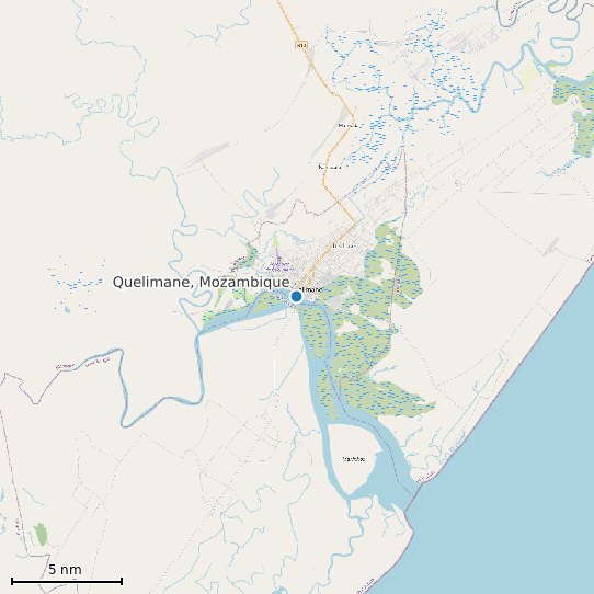 Map of Quelimane, Mozambique Tide Prediction Station