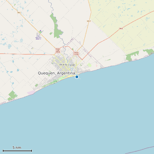 Map of Quequen, Argentina Tide Prediction Station