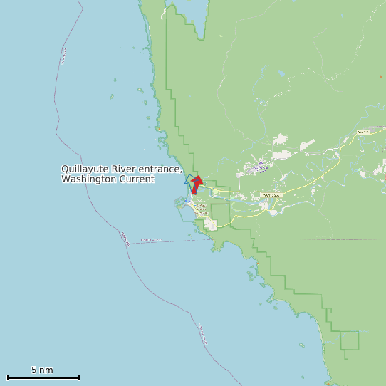 Map of Quillayute River entrance, Washington Current Prediction Station