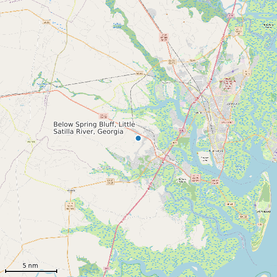 Map of Below Spring Bluff, Little Satilla River, Georgia Tide Prediction Station