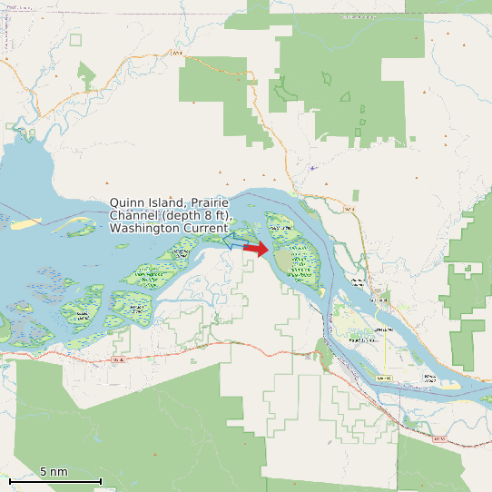 Map of Quinn Island, Prairie Channel (depth 8 ft), Washington Current Prediction Station