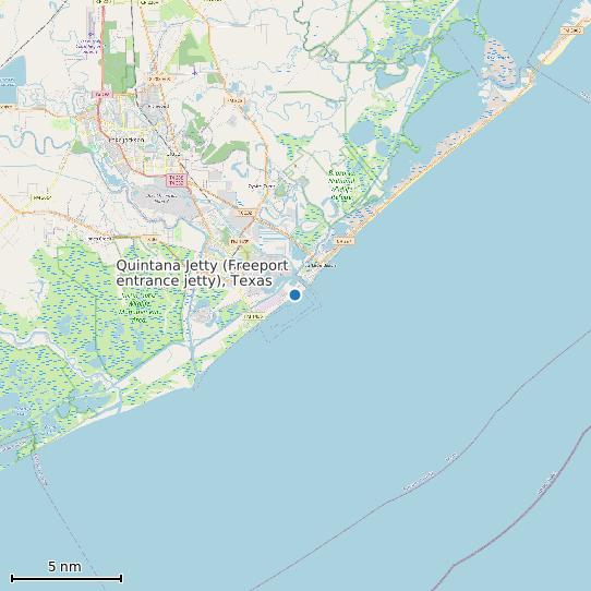Map of Quintana Jetty (Freeport entrance jetty), Texas Tide Prediction Station