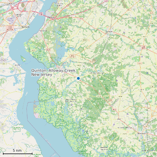 Map of Quinton, Alloway Creek, New Jersey Tide Prediction Station