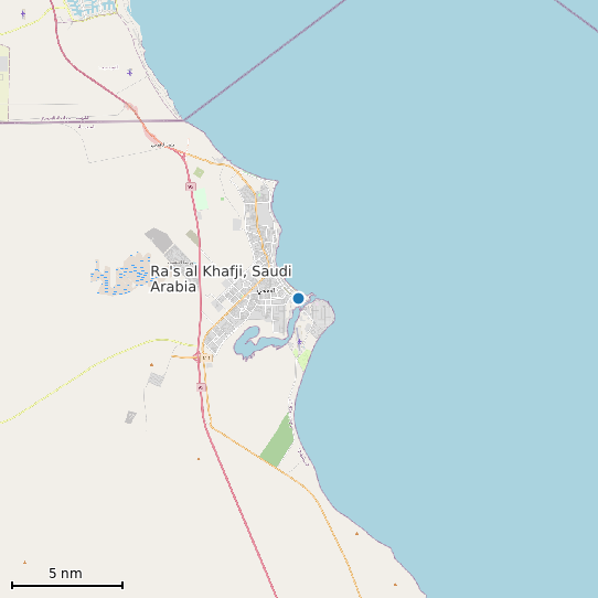 Map of Ra's al Khafji, Saudi Arabia Tide Prediction Station