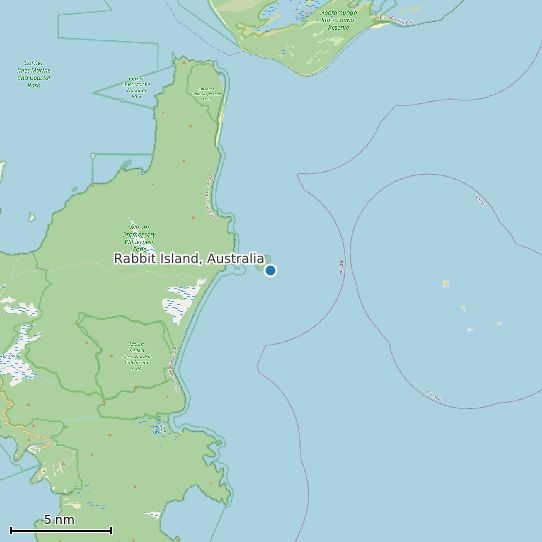Map of Rabbit Island, Australia Tide Prediction Station