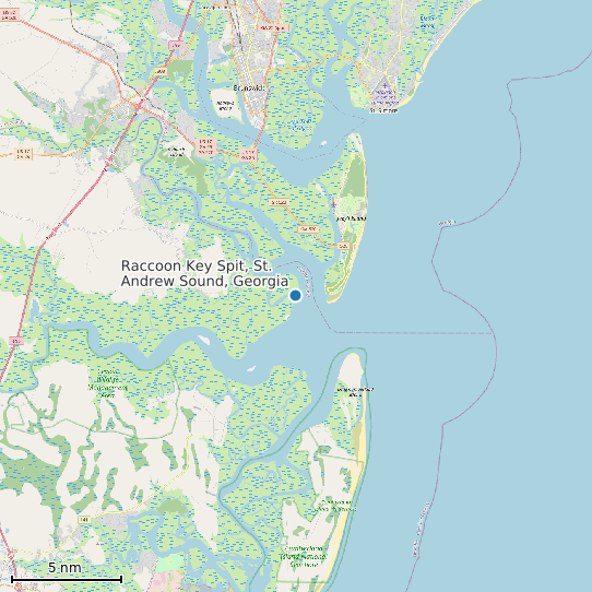 Map of Raccoon Key Spit, St. Andrew Sound, Georgia Tide Prediction Station