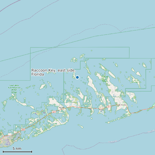 Map of Raccoon Key, east side, Florida Tide Prediction Station