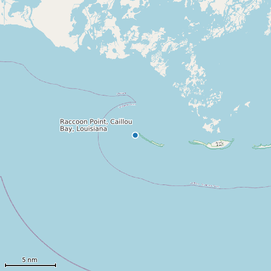 Map of Raccoon Point, Caillou Bay, Louisiana Tide Prediction Station