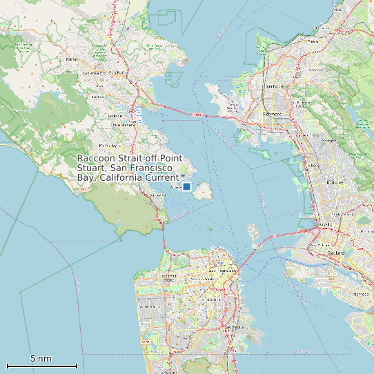 Map of Raccoon Strait off Point Stuart, San Francisco Bay, California Current Prediction Station