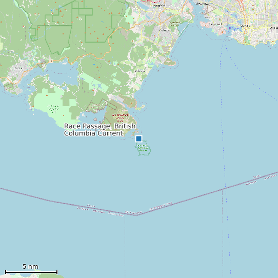 Map of Race Passage, British Columbia Current Prediction Station