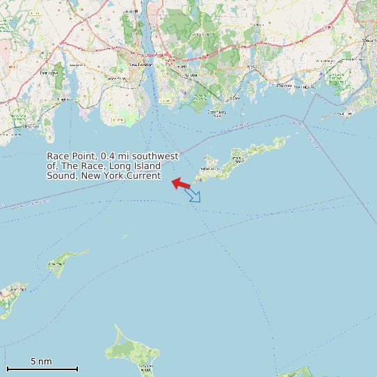 Map of Race Point, 0.4 mi southwest of, The Race, Long Island Sound, New York Current Prediction Station