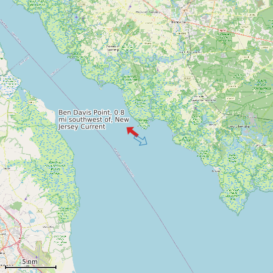 Map of Ben Davis Point, 0.8 mi southwest of, New Jersey Current Prediction Station