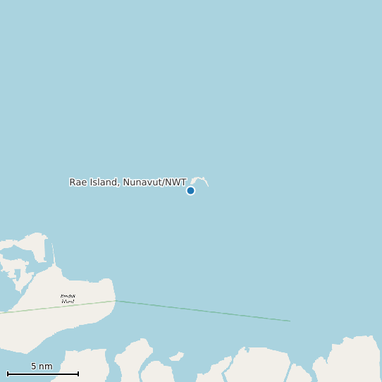 Map of Rae Island, Nunavut/NWT Tide Prediction Station