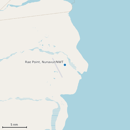 Map of Rae Point, Nunavut/NWT Tide Prediction Station