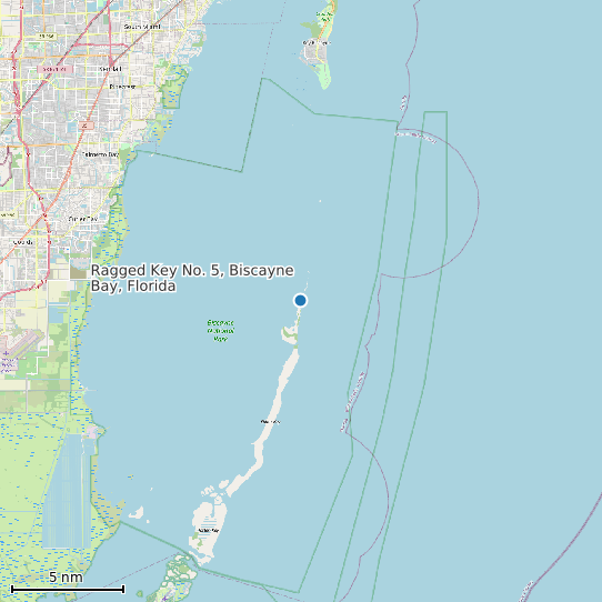 Map of Ragged Key No. 5, Biscayne Bay, Florida Tide Prediction Station