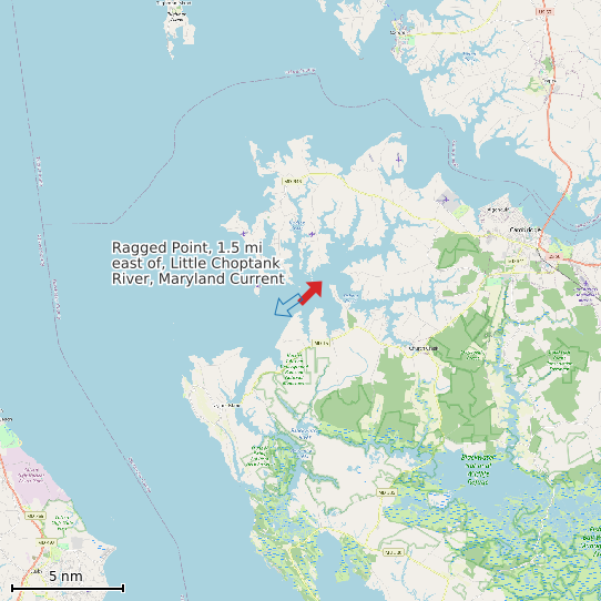 Map of Ragged Point, 1.5 mi east of, Little Choptank River, Maryland Current Prediction Station