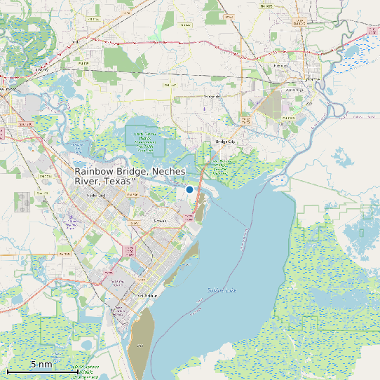 Map of Rainbow Bridge, Neches River, Texas Tide Prediction Station