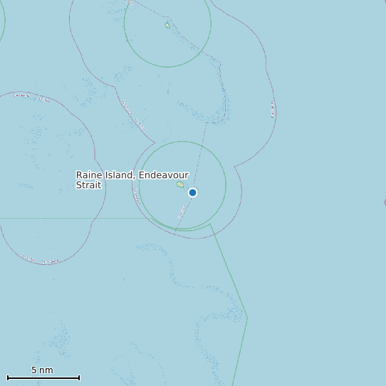 Map of Raine Island, Endeavour Strait Tide Prediction Station