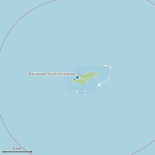Map of Raivavae, Austral Islands Tide Prediction Station