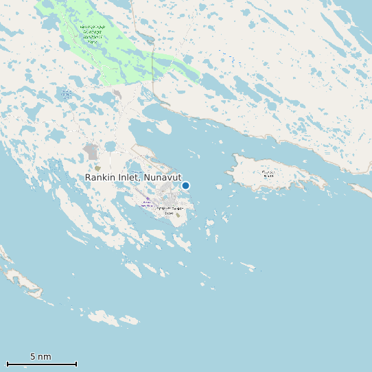 Map of Rankin Inlet, Nunavut Tide Prediction Station