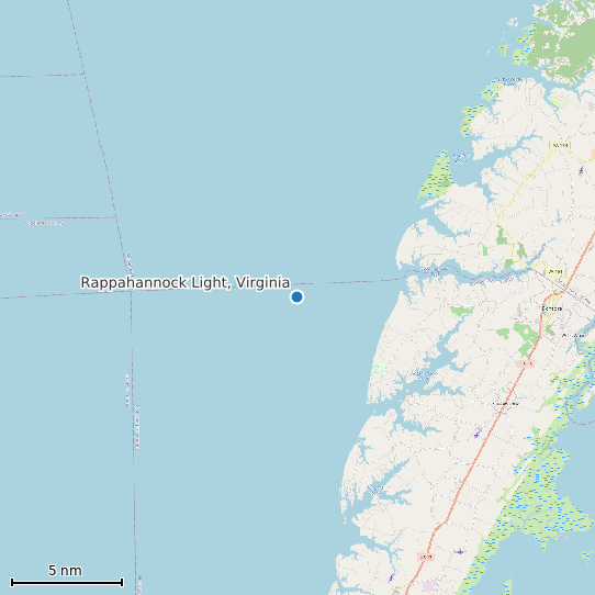 Map of Rappahannock Light, Virginia Tide Prediction Station