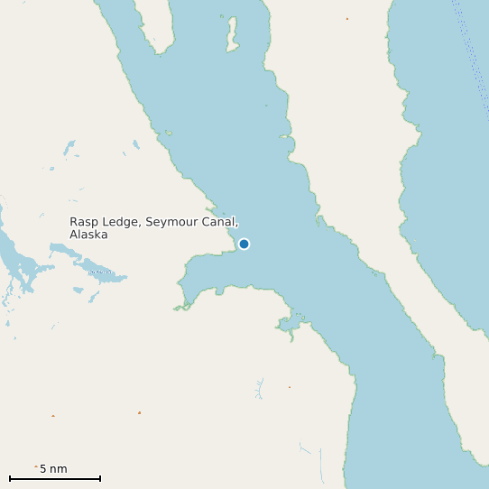 Map of Rasp Ledge, Seymour Canal, Alaska Tide Prediction Station