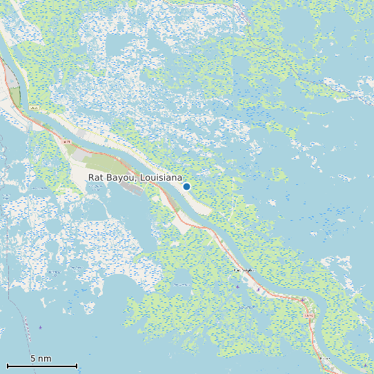 Map of Rat Bayou, Louisiana Tide Prediction Station