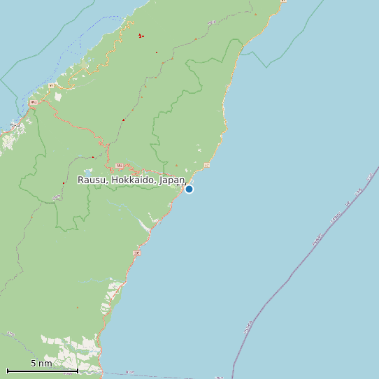 Map of Rausu, Hokkaido, Japan Tide Prediction Station