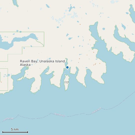 Map of Raven Bay, Unalaska Island, Alaska Tide Prediction Station