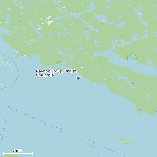 Map of Raynor Group, British Columbia Tide Prediction Station