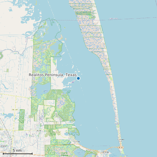 Map of Realitos Peninsula, Texas Tide Prediction Station