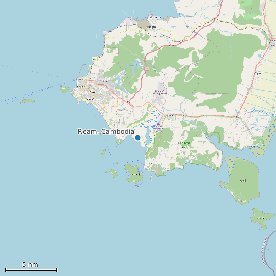 Map of Ream, Cambodia Tide Prediction Station