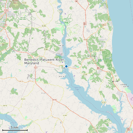 Map of Benedict, Patuxent River, Maryland Tide Prediction Station