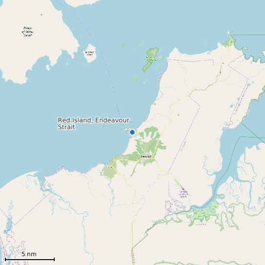 Map of Red Island, Endeavour Strait Tide Prediction Station